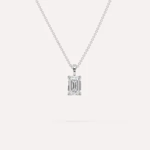 1 carat Emerald Diamond Pendant Necklace