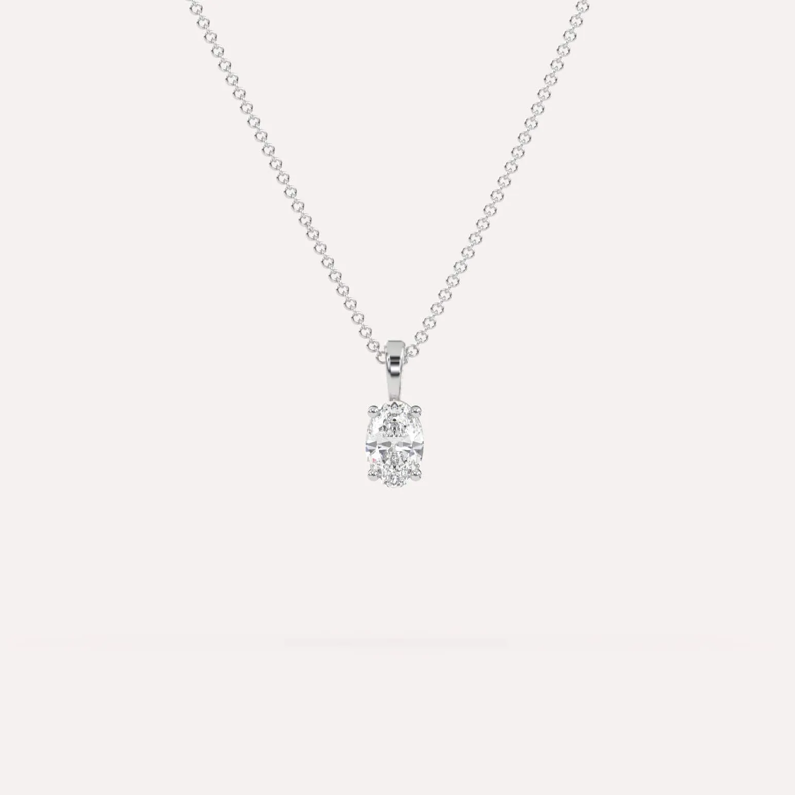 1/2 carat Oval Diamond Pendant Necklace