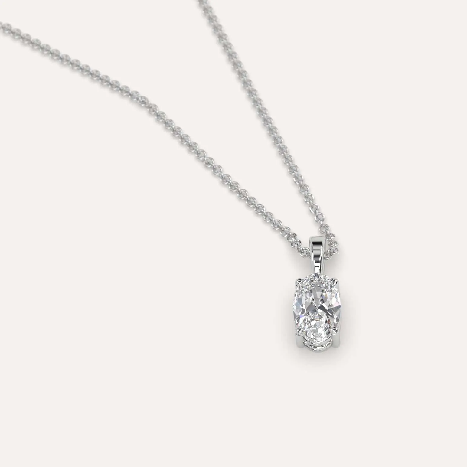 1/2 carat Oval Diamond Pendant Necklace