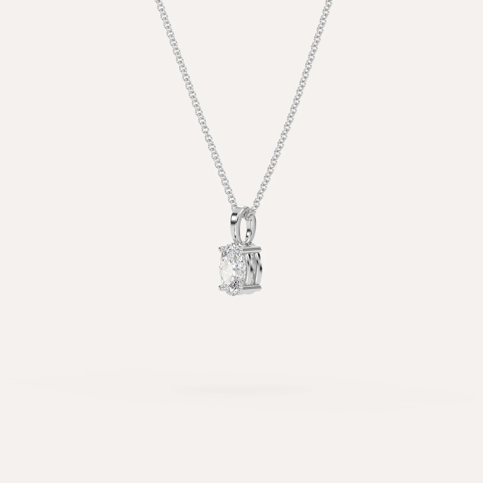 1/2 carat Oval Diamond Pendant Necklace