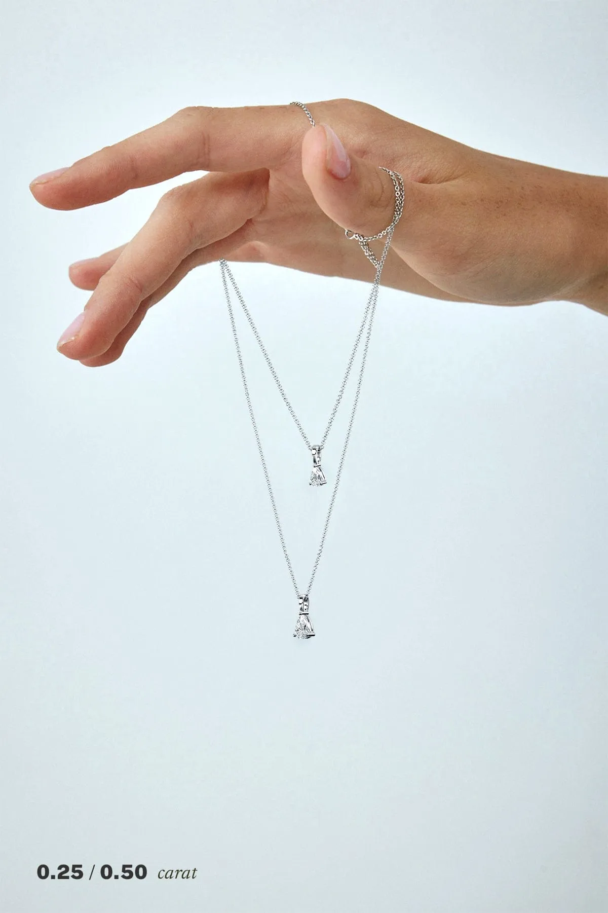 1/2 carat Pear Diamond Pendant Necklace