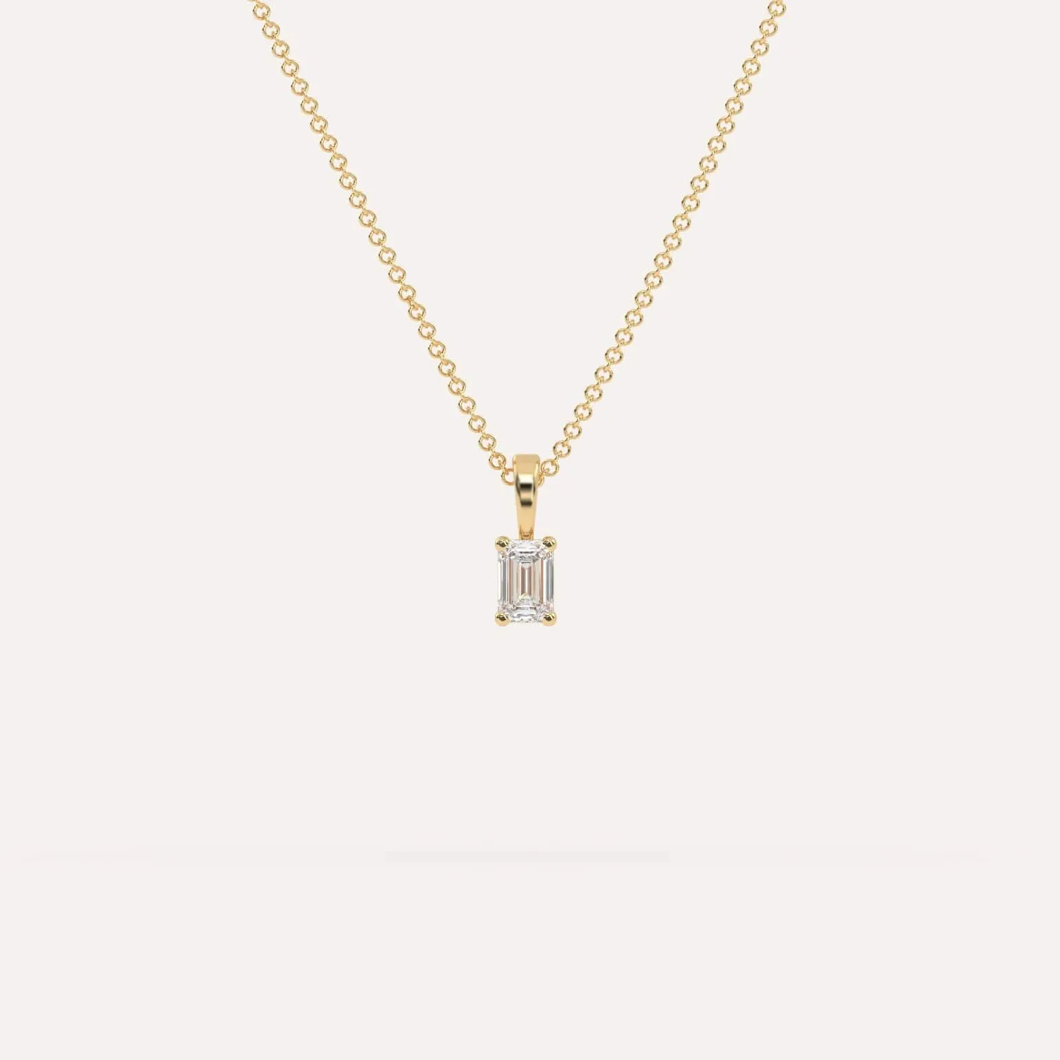 1/4 carat Emerald Diamond Pendant Necklace