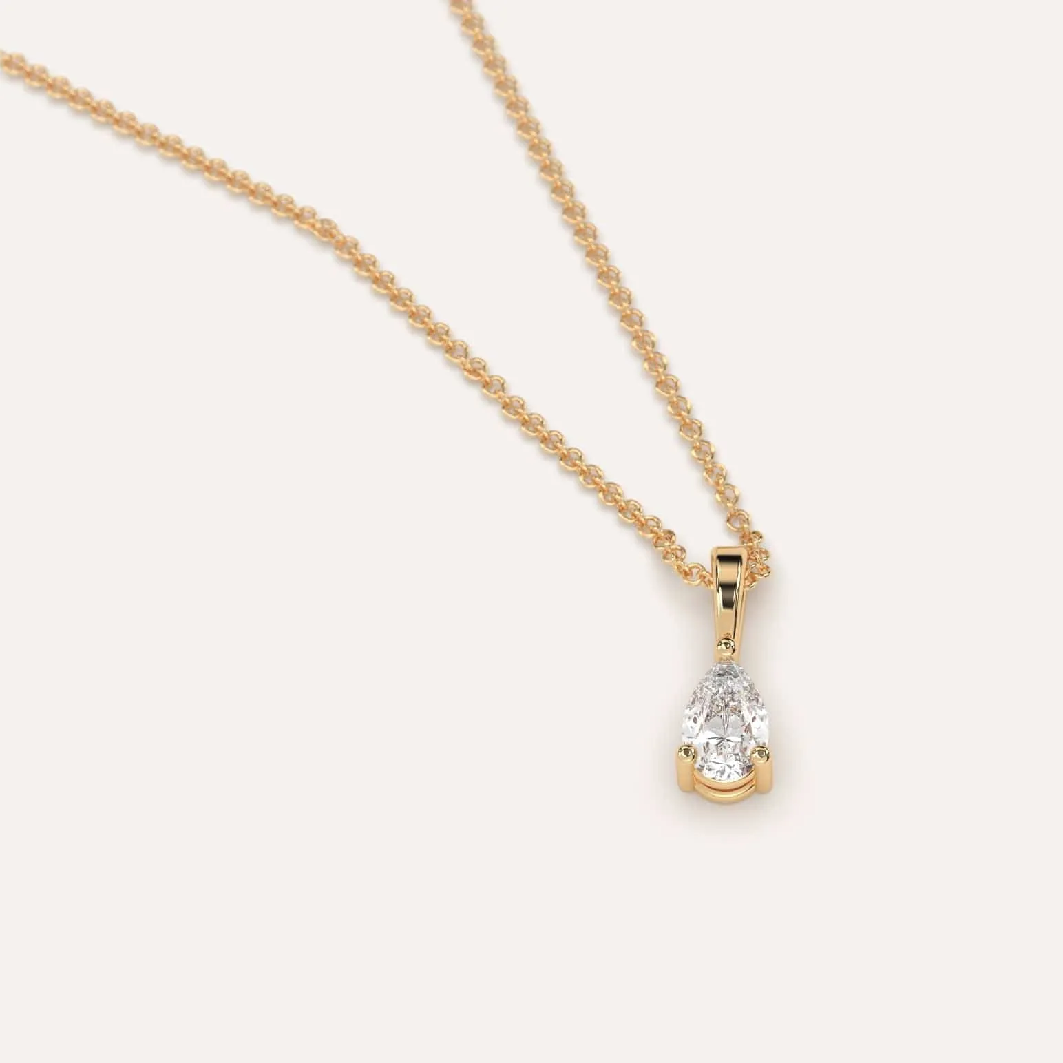 1/4 carat Pear Diamond Pendant Necklace