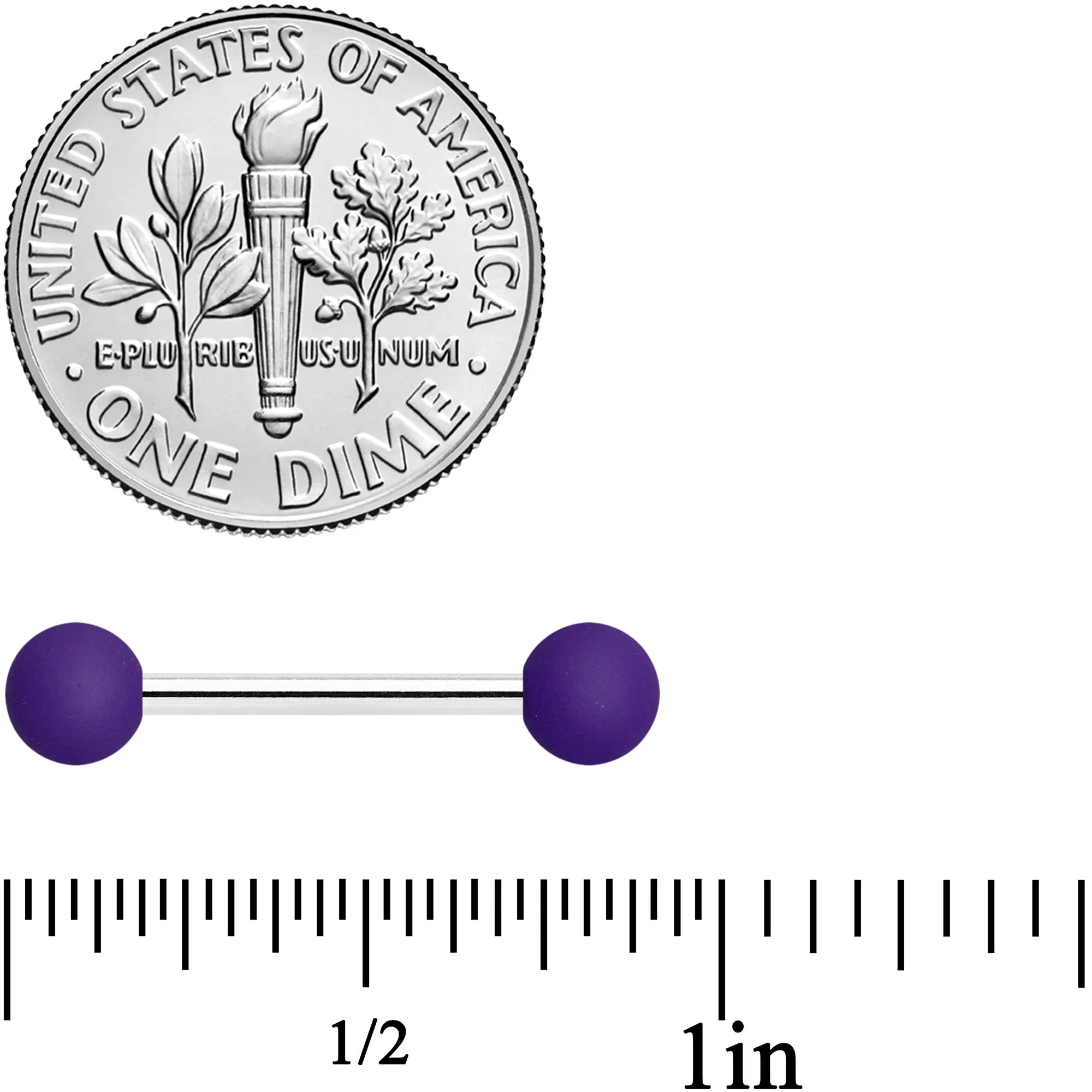 14 Gauge Purple Peach Matte Barbell Nipple Ring Set of 4