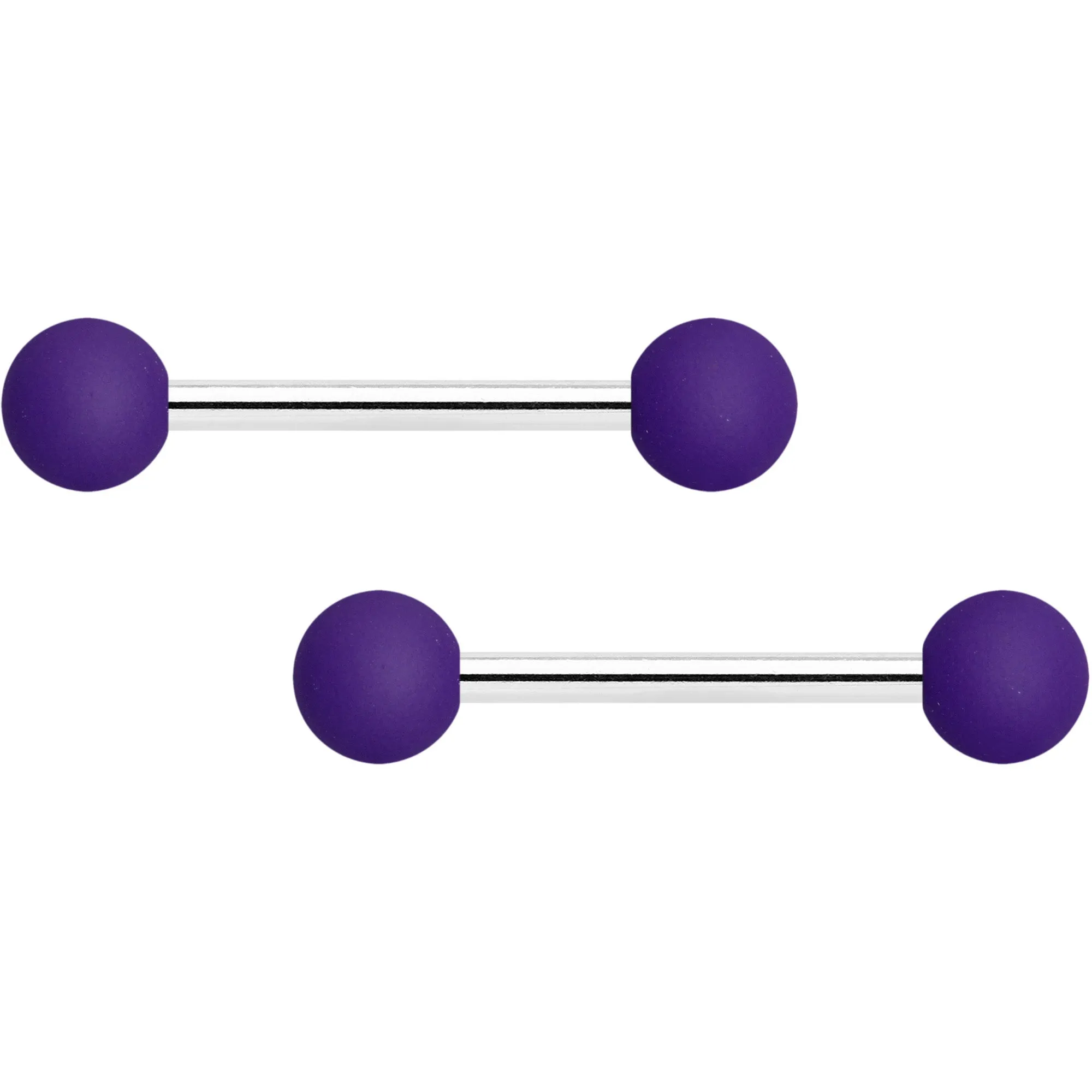14 Gauge Purple Peach Matte Barbell Nipple Ring Set of 4