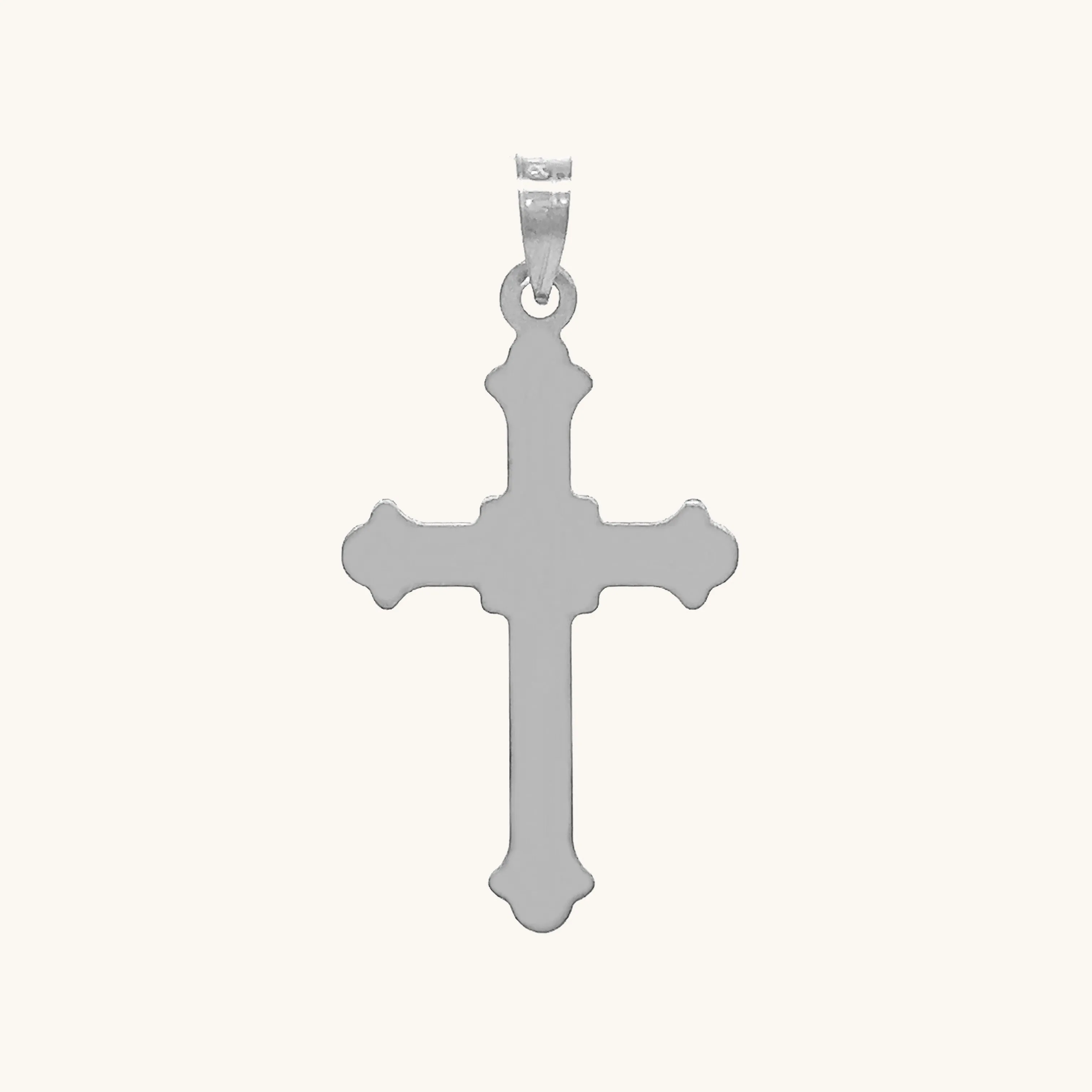14K GOLD BUDDED EDGE CROSS PENDANT