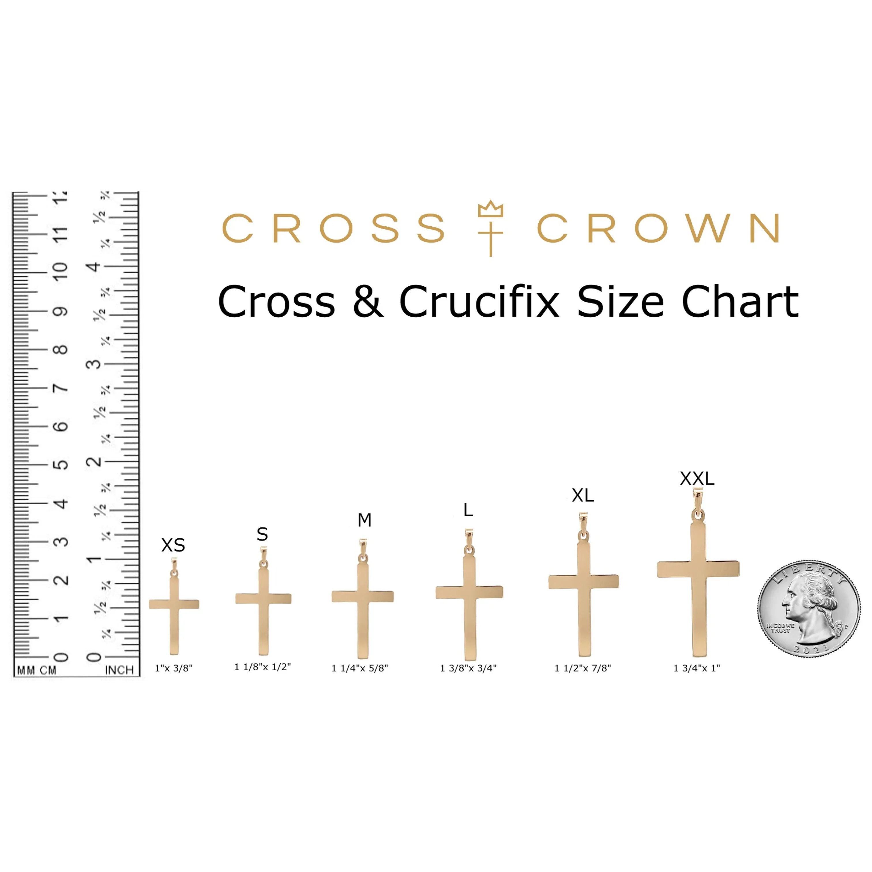 14K GOLD BUDDED EDGE CROSS PENDANT