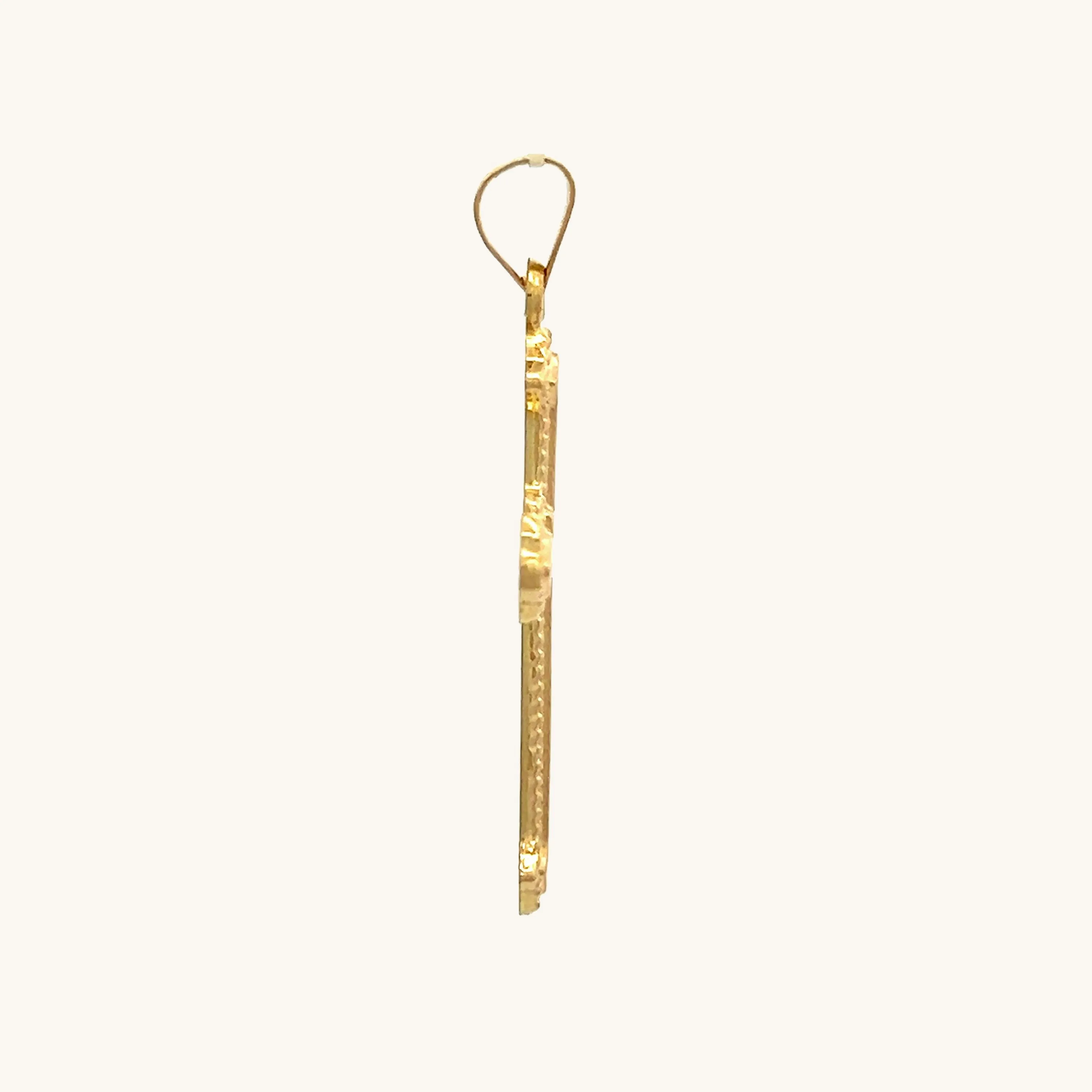 14K GOLD BUDDED EDGE CROSS PENDANT