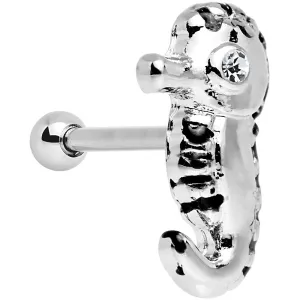 16 Gauge 1/4 Clear Gem Eyeball Seahorse Cartilage Earring