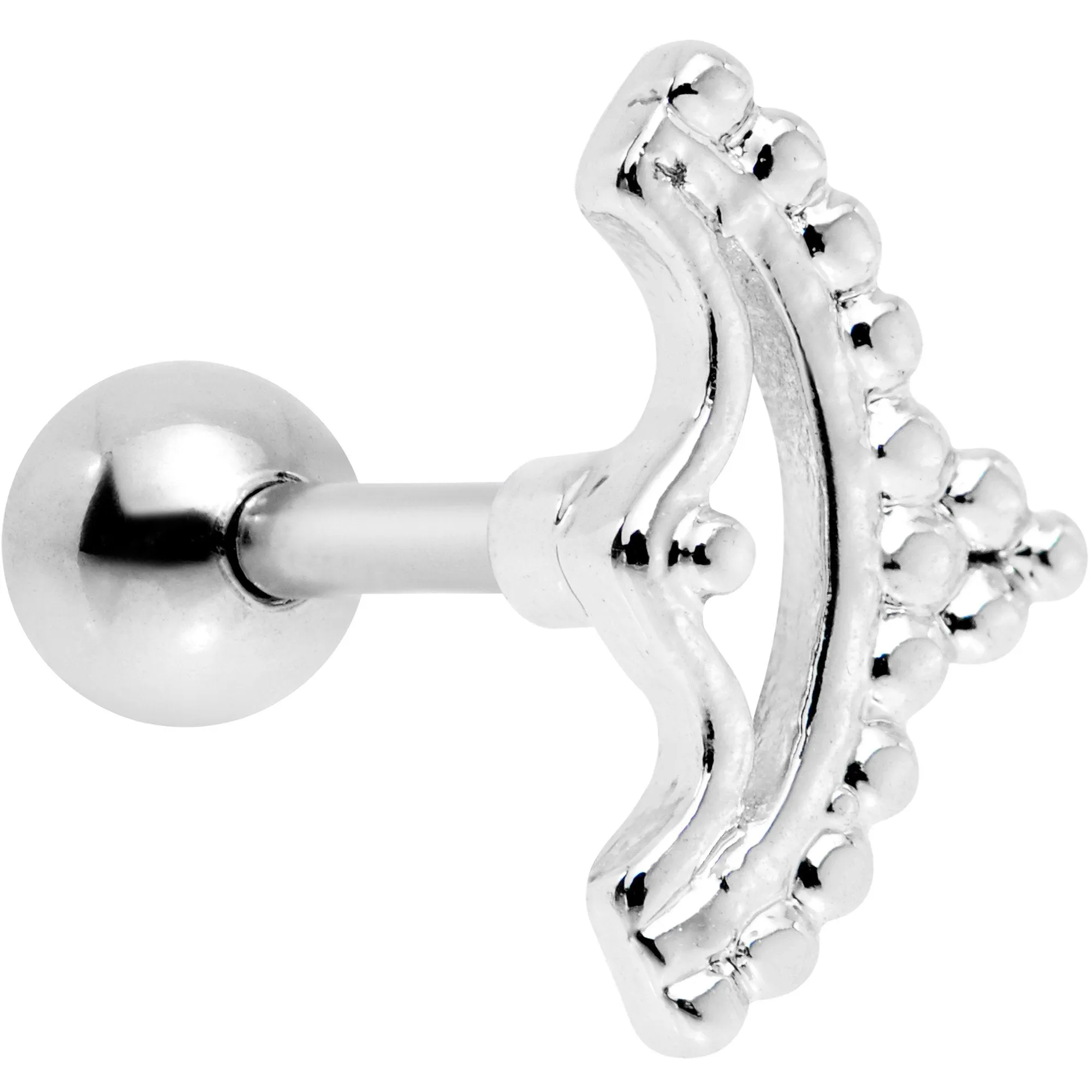 16 Gauge 1/4 Crescent Bow Cartilage Tragus Earring