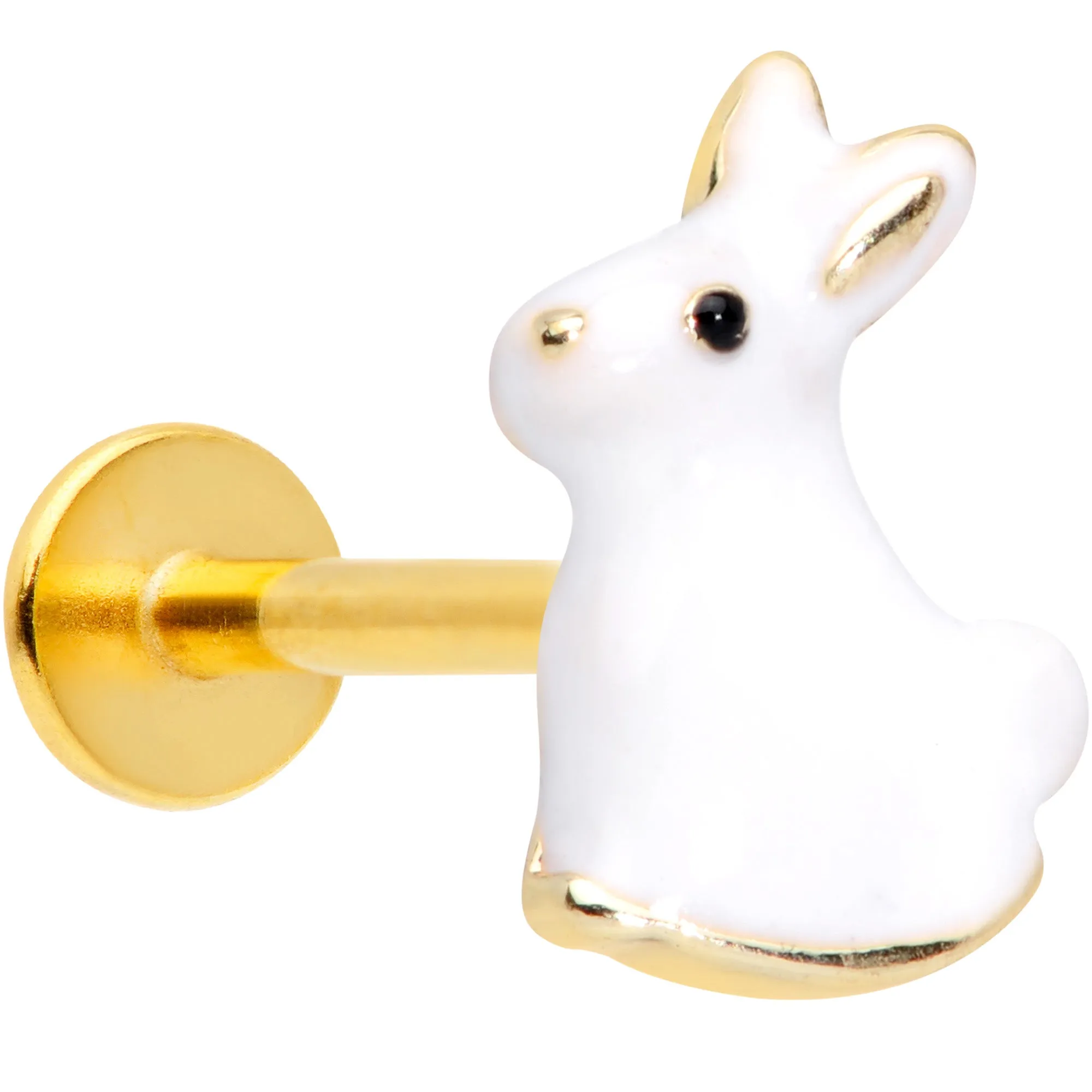 16 Gauge 5/16 White Easter Bunny Rabbit Labret Monroe Tragus