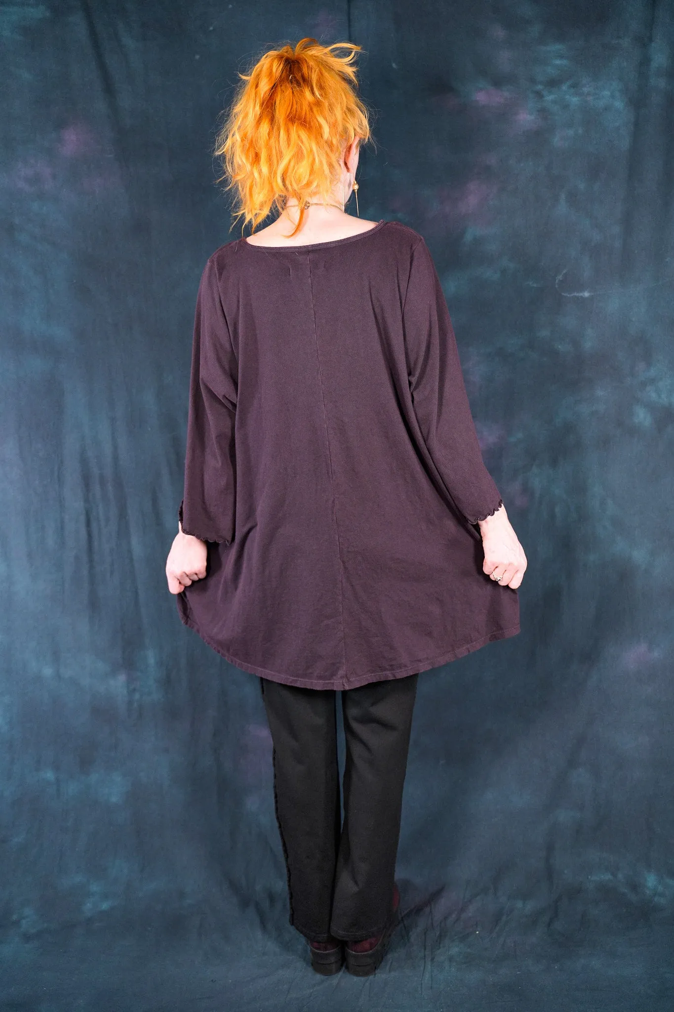 1603 Hi/Lo Organic Tunic Carob-P