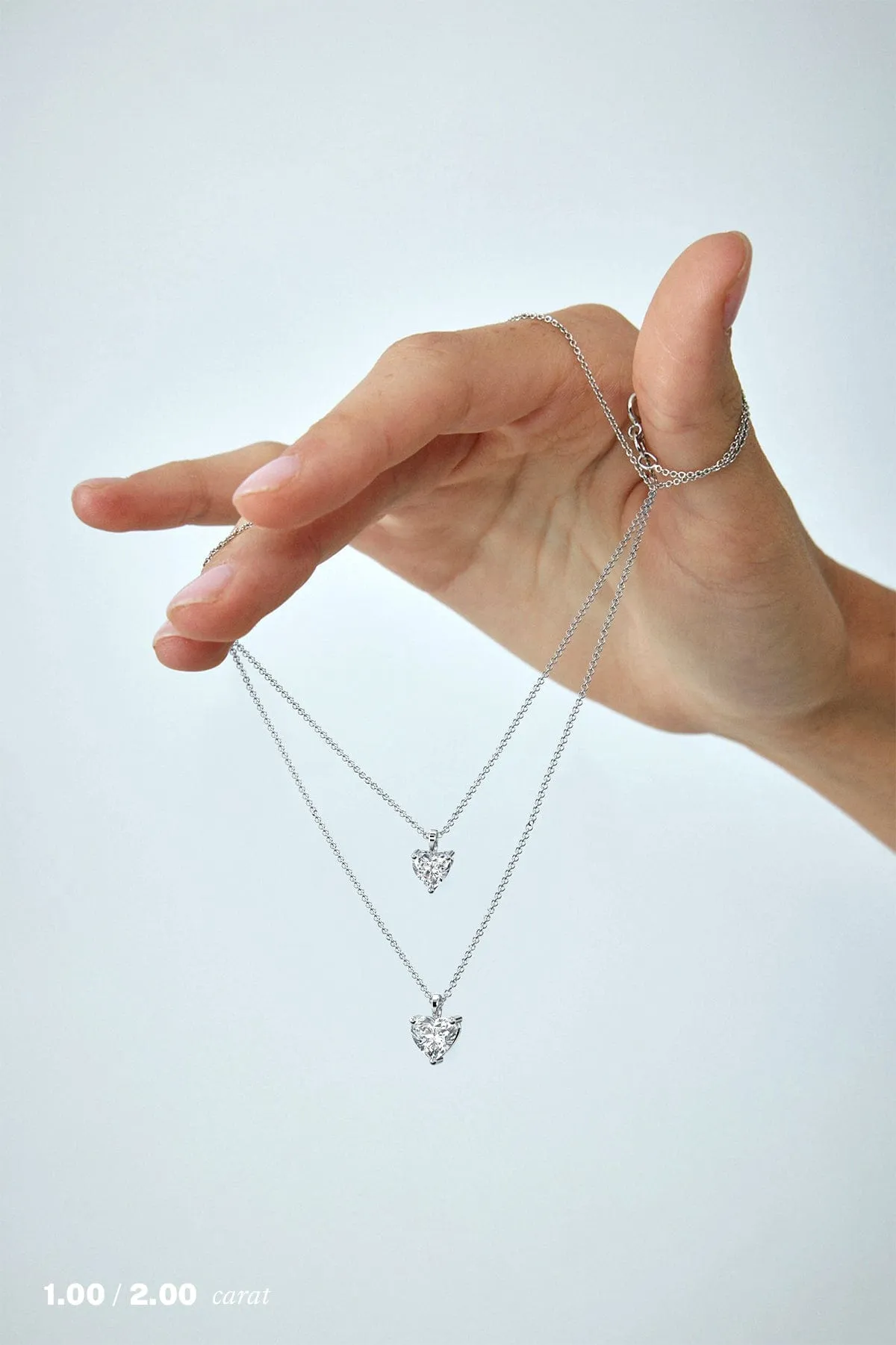 2 carat Heart Diamond Pendant Necklace