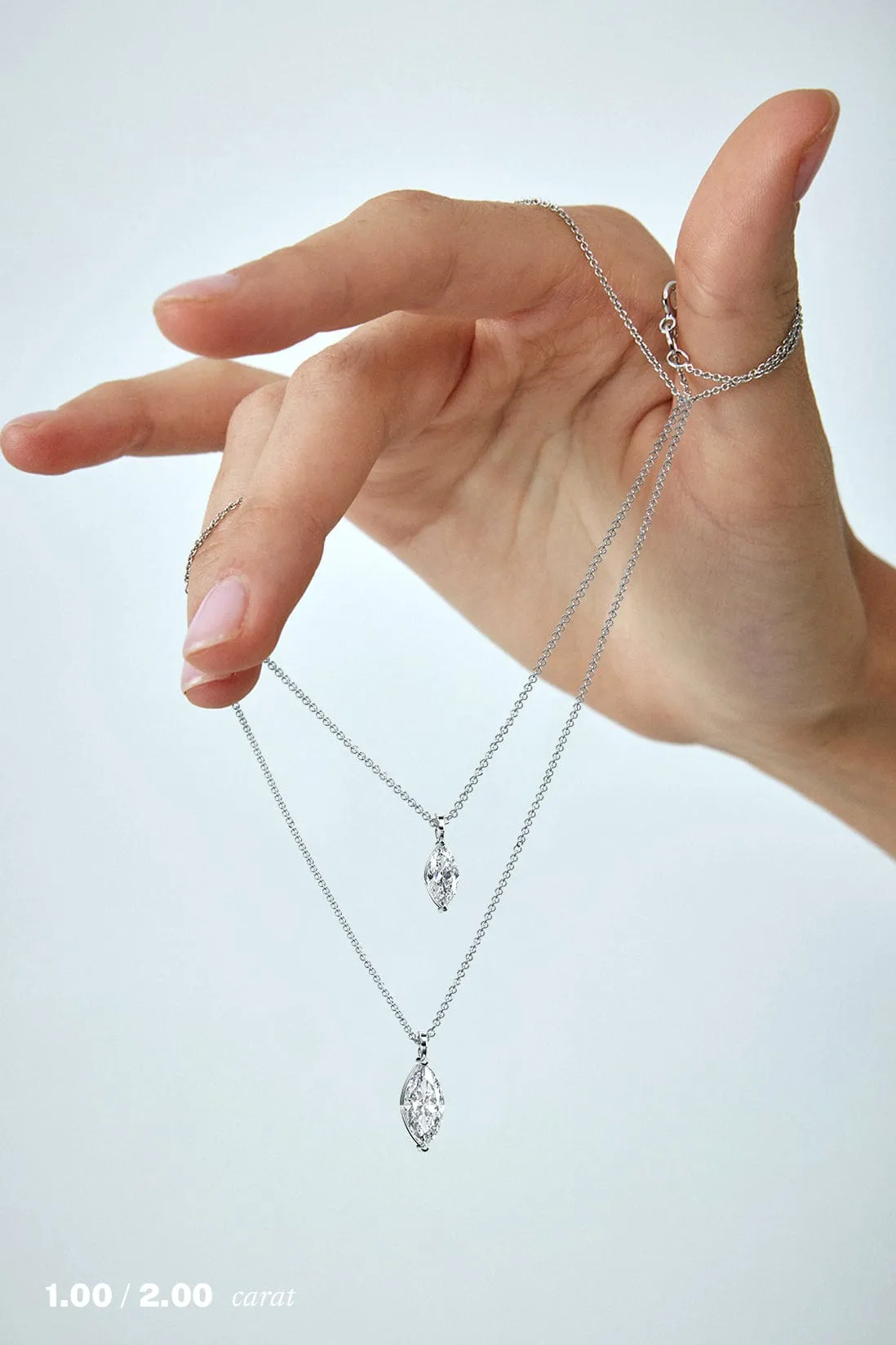 2 carat Marquise Diamond Pendant Necklace