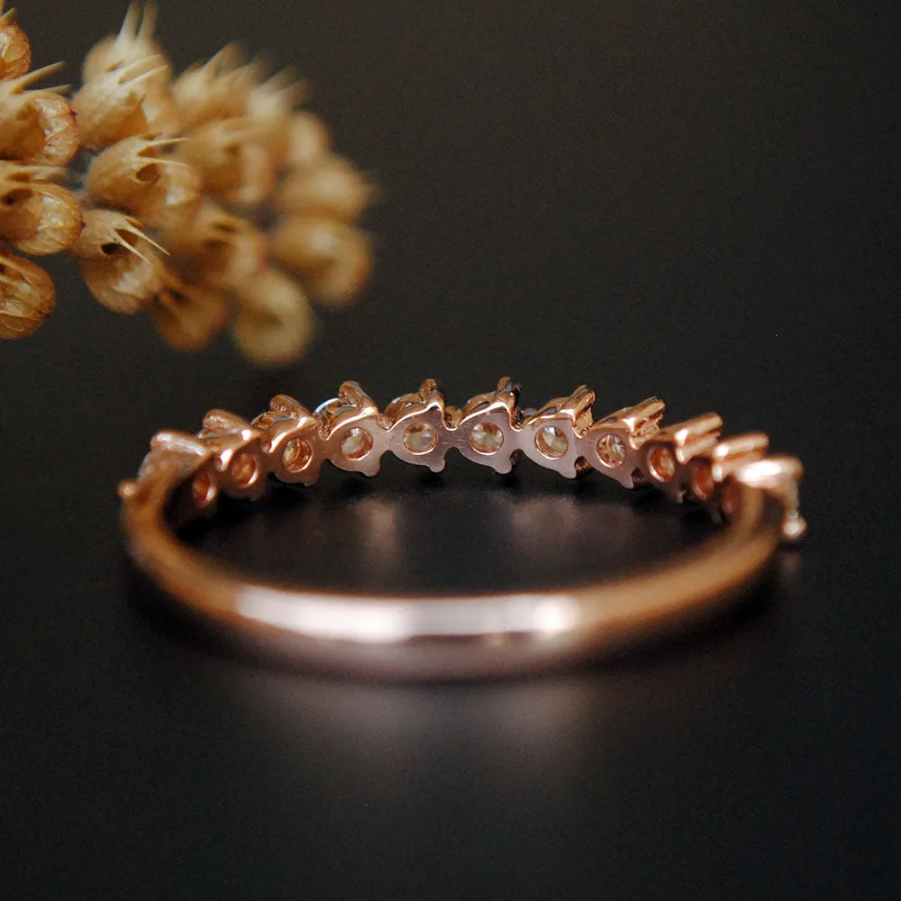 2mm Three Prong Half Eternity Diamond Band