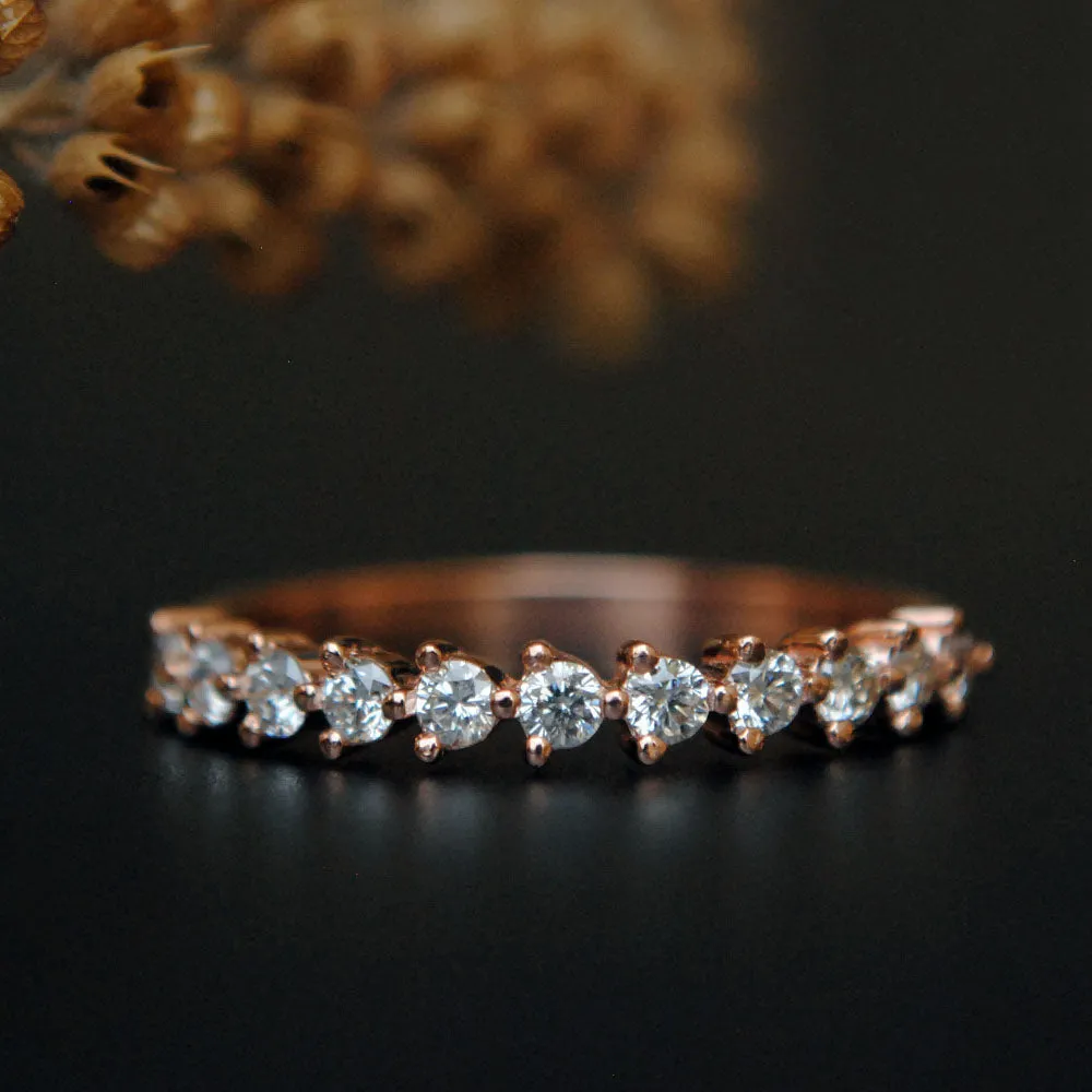 2mm Three Prong Half Eternity Diamond Band