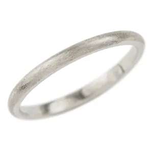 2mm Wide x 1.7 mm Thick, 14k White Gold Half Round Wedding Band, Matte