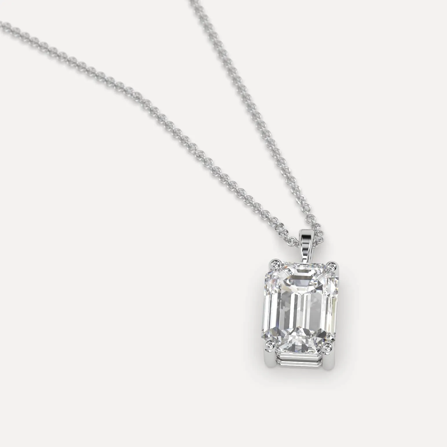 3 carat Emerald Diamond Pendant Necklace