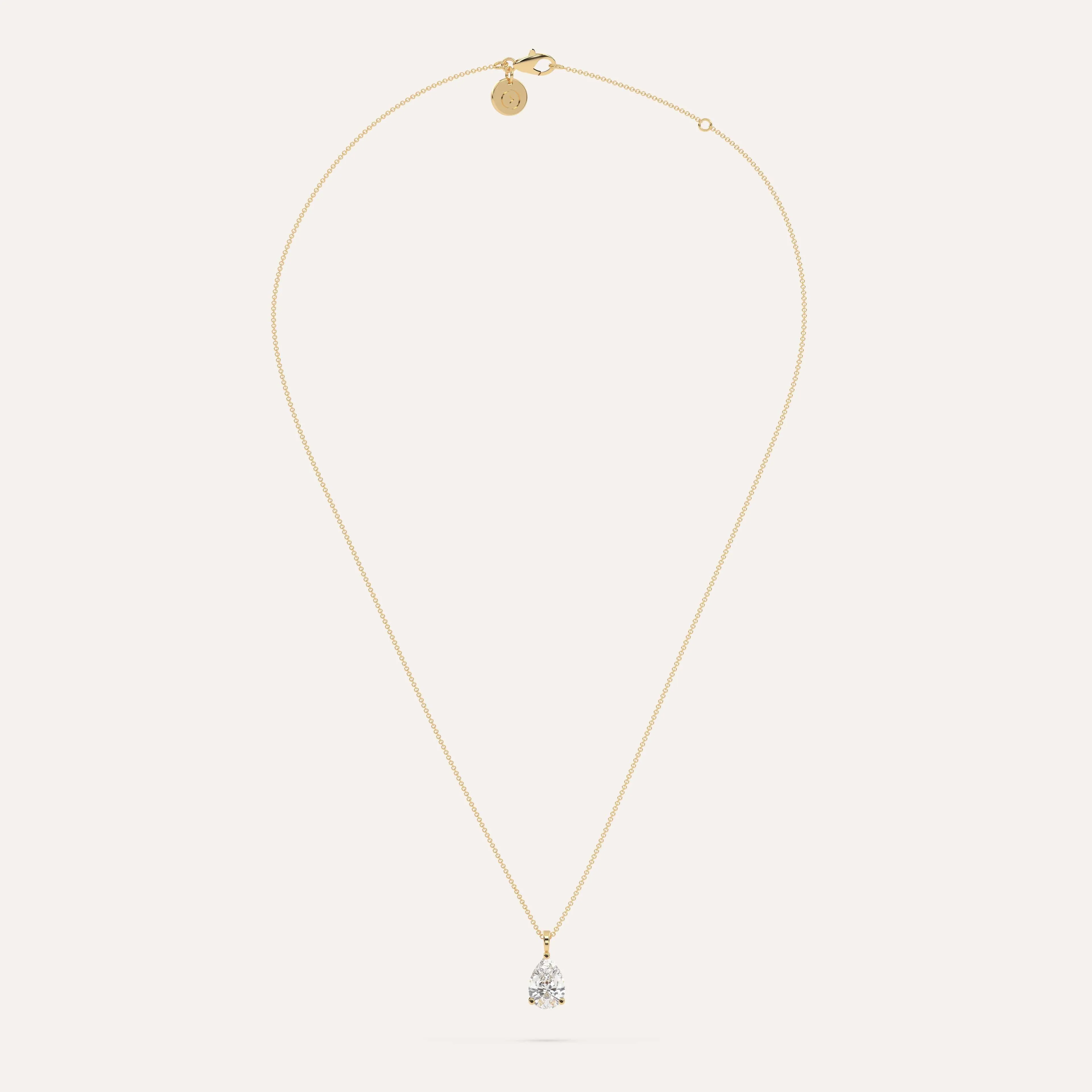 3 carat Pear Diamond Pendant Necklace
