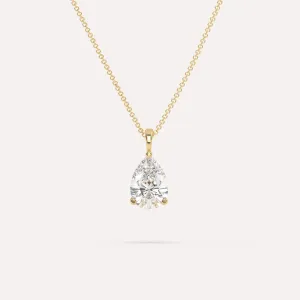 3 carat Pear Diamond Pendant Necklace