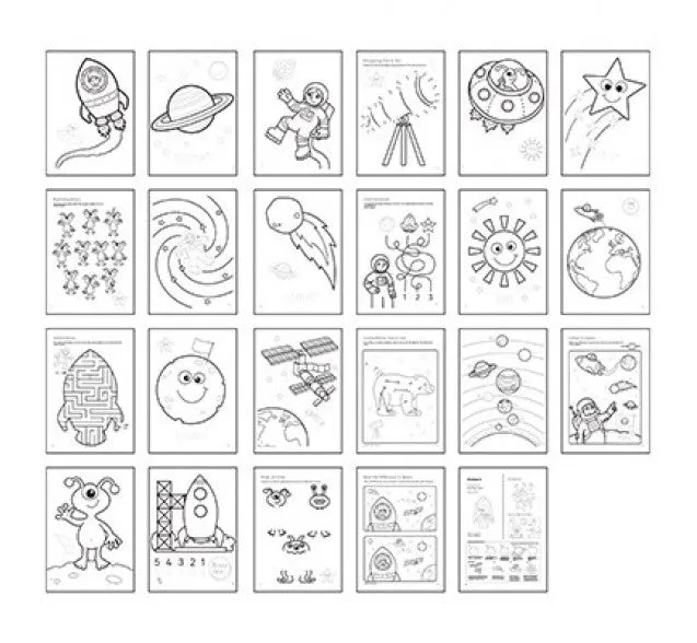 [3-Pack] Orchard Toys Outer Space Colouring Book