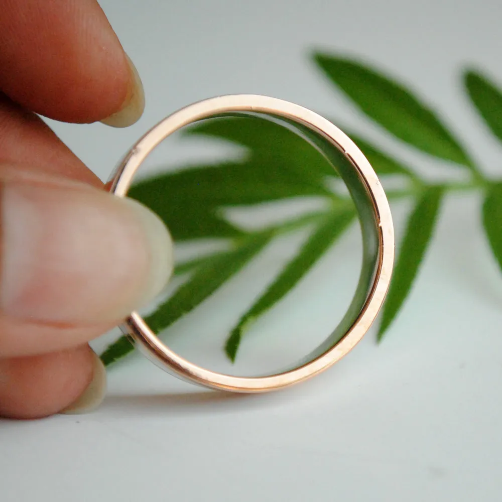 5mm 14K Solid Gold 2 Tone Wedding Band for Him, Simple Unisex Gold Band