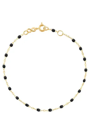 6.7" Classic Gigi Bracelet - BLACK   YELLOW GOLD
