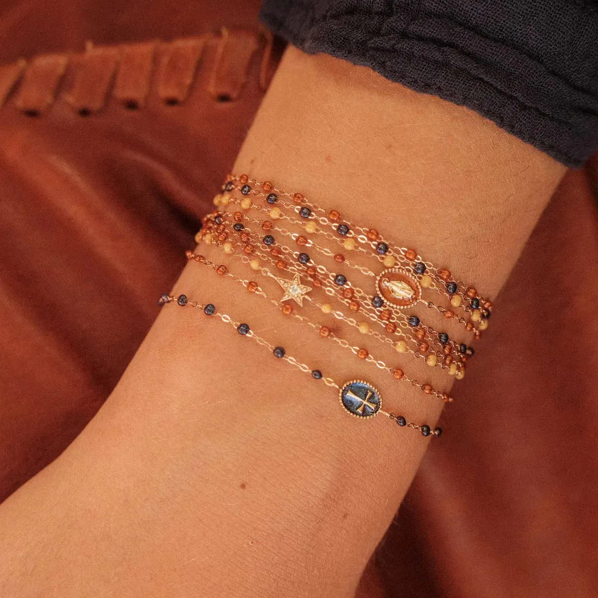 6.7" Classic Gigi Bracelet - Fauve   Yellow Gold