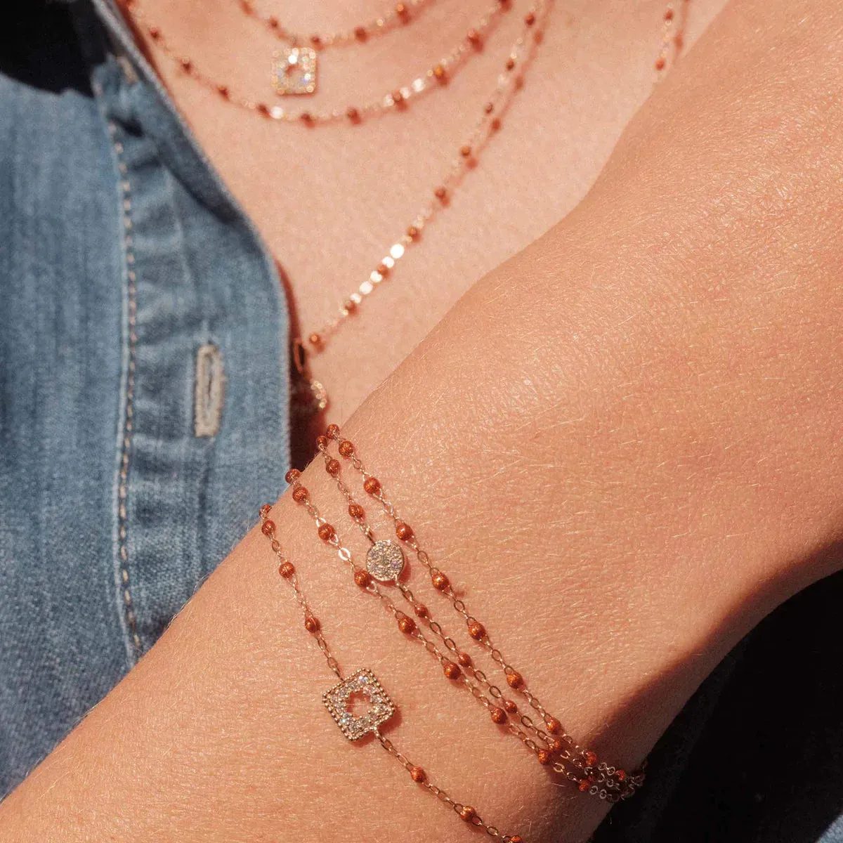 6.7" Classic Gigi Bracelet - Fauve   Yellow Gold
