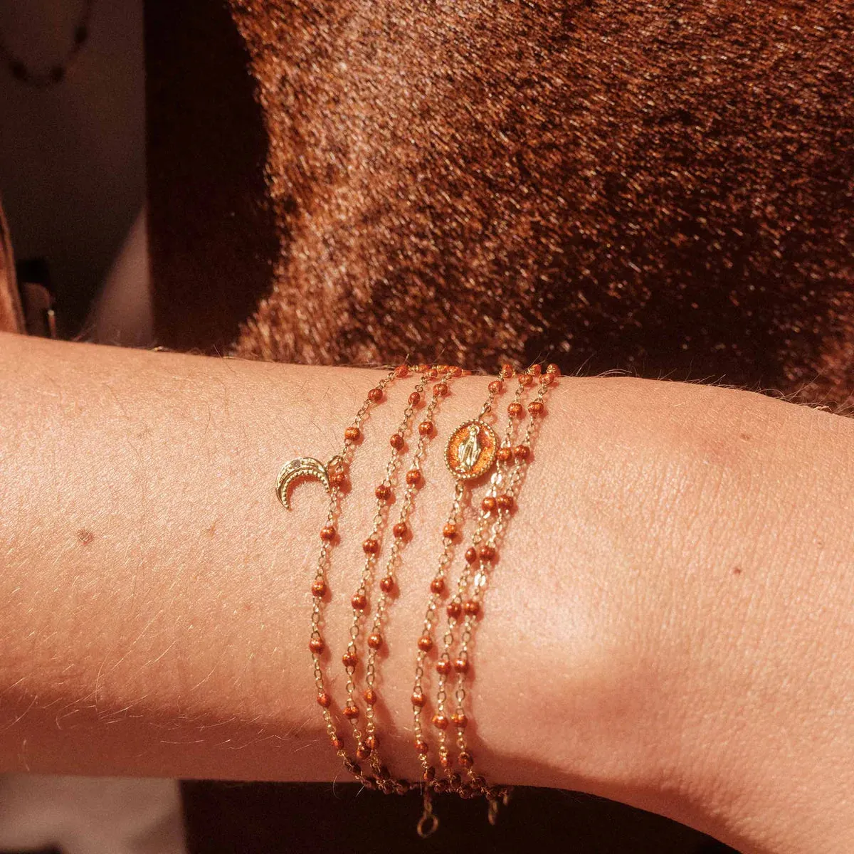 6.7" Classic Gigi Bracelet - Fauve   Yellow Gold