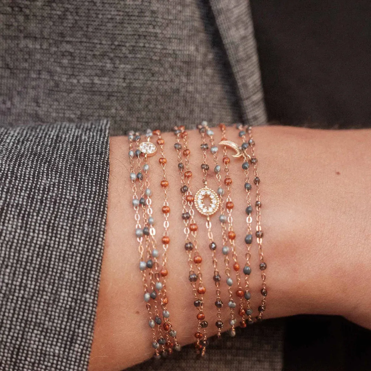 6.7" Classic Gigi Bracelet - Fauve   Yellow Gold