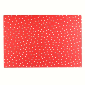 $7.00 min 12 RED W/WHITE POLKA DOT PLACEMAT