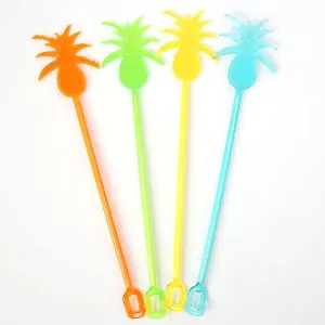 8 Pineapple Tropical Cocktail Drink Stir Sticks Stirrers Beach Party Nautical