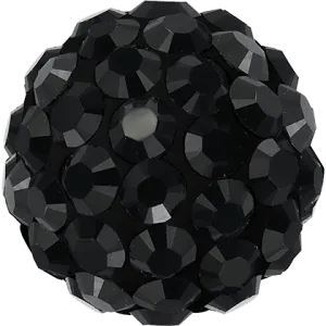 86001 Swarovski BeCharmed Pave Ball, Jet Hematite (280 HEM) / Black (02)
