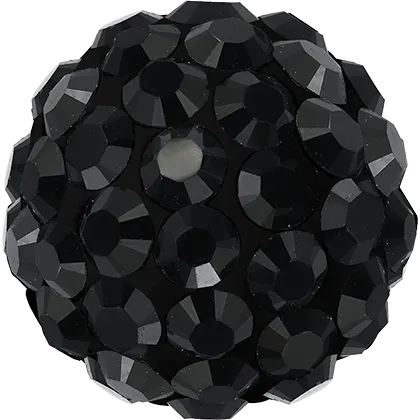 86001 Swarovski BeCharmed Pave Ball, Jet Hematite (280 HEM) / Black (02)