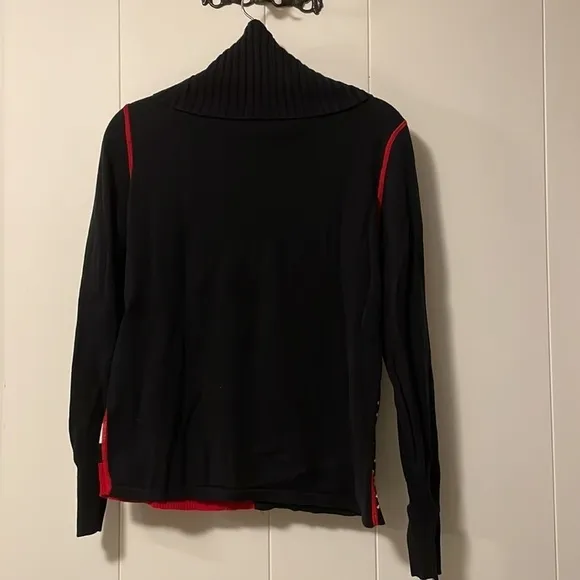 Alberto Makali Fun Half Striped Contrasting Dotted Turtle Neck Sweater 💯Cotton