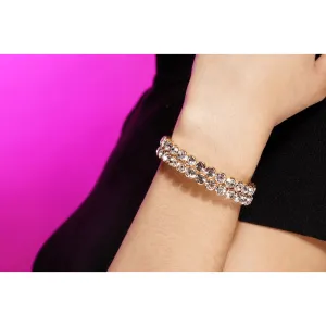Amina Double Row Gold Bling Wrap Bracelet