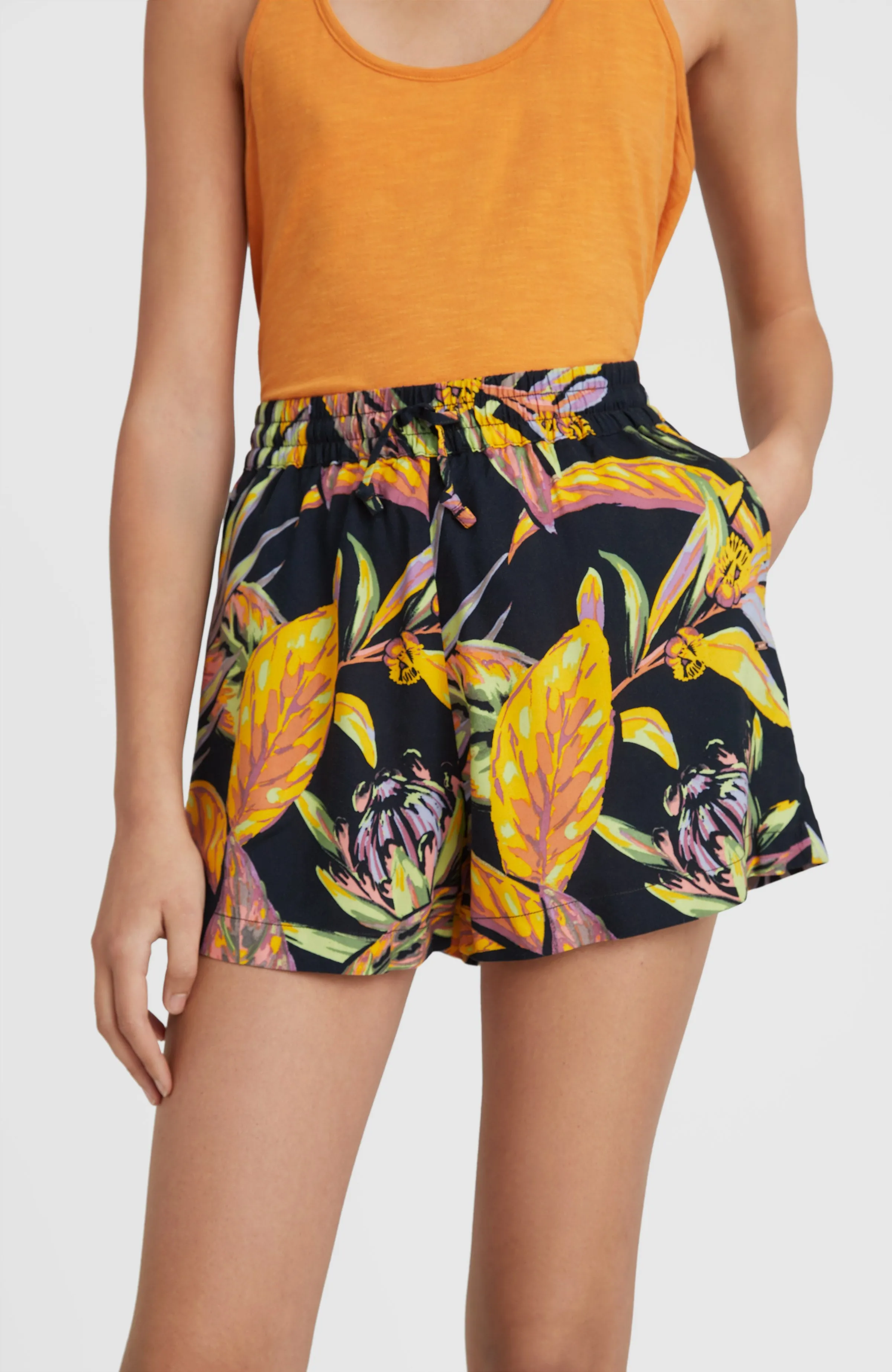 Amiri Beach Short | Black Tropical Flower