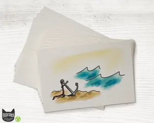 Anchor Note Cards Set - 24 Pack with Envelopes