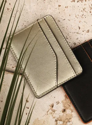 Ascent Cactus Leather Vegan Cardholder | Gold