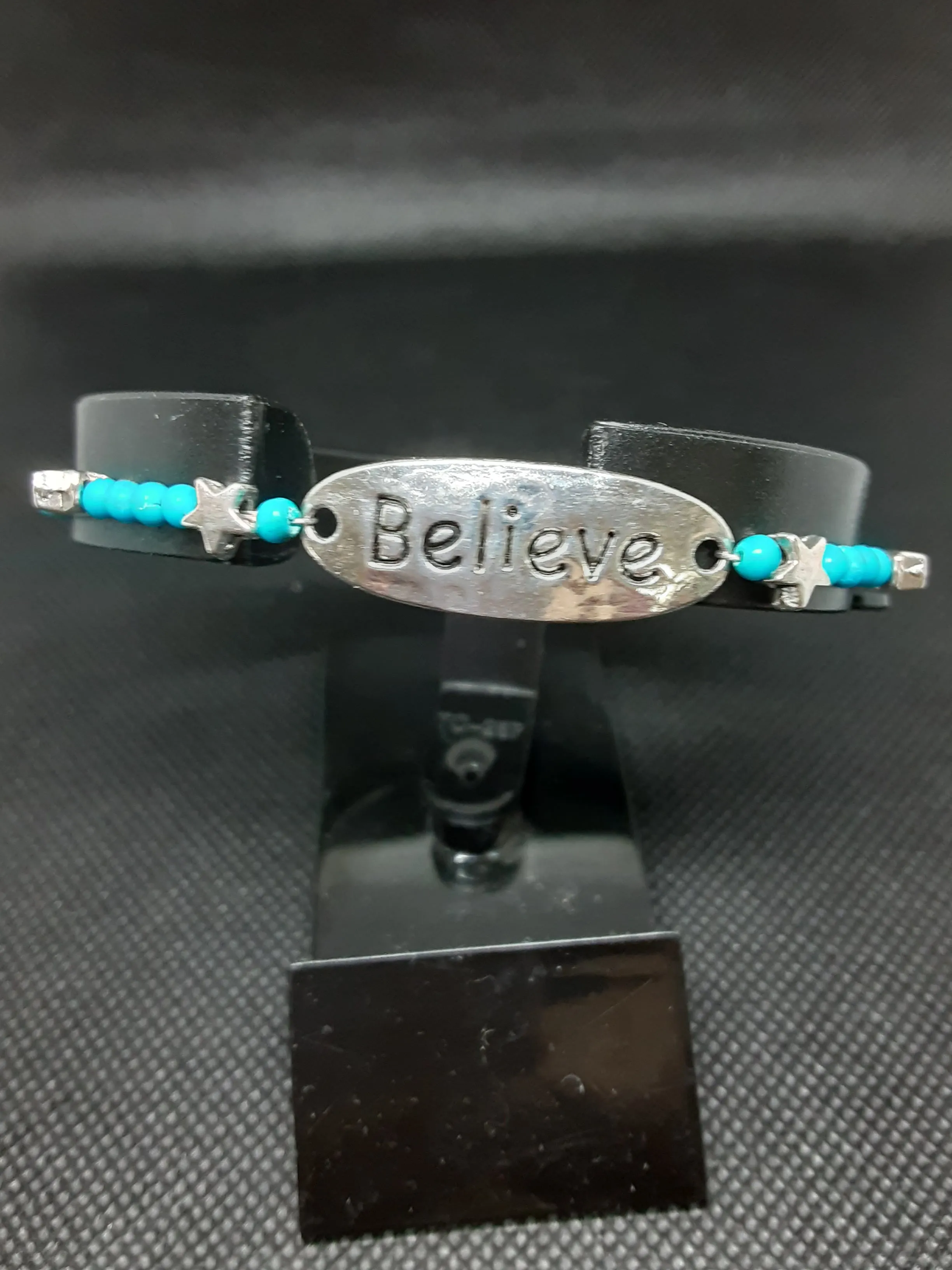 B #92 BELIEVE!  It's Simple and Unique with Irresistible Turquoise Beads.