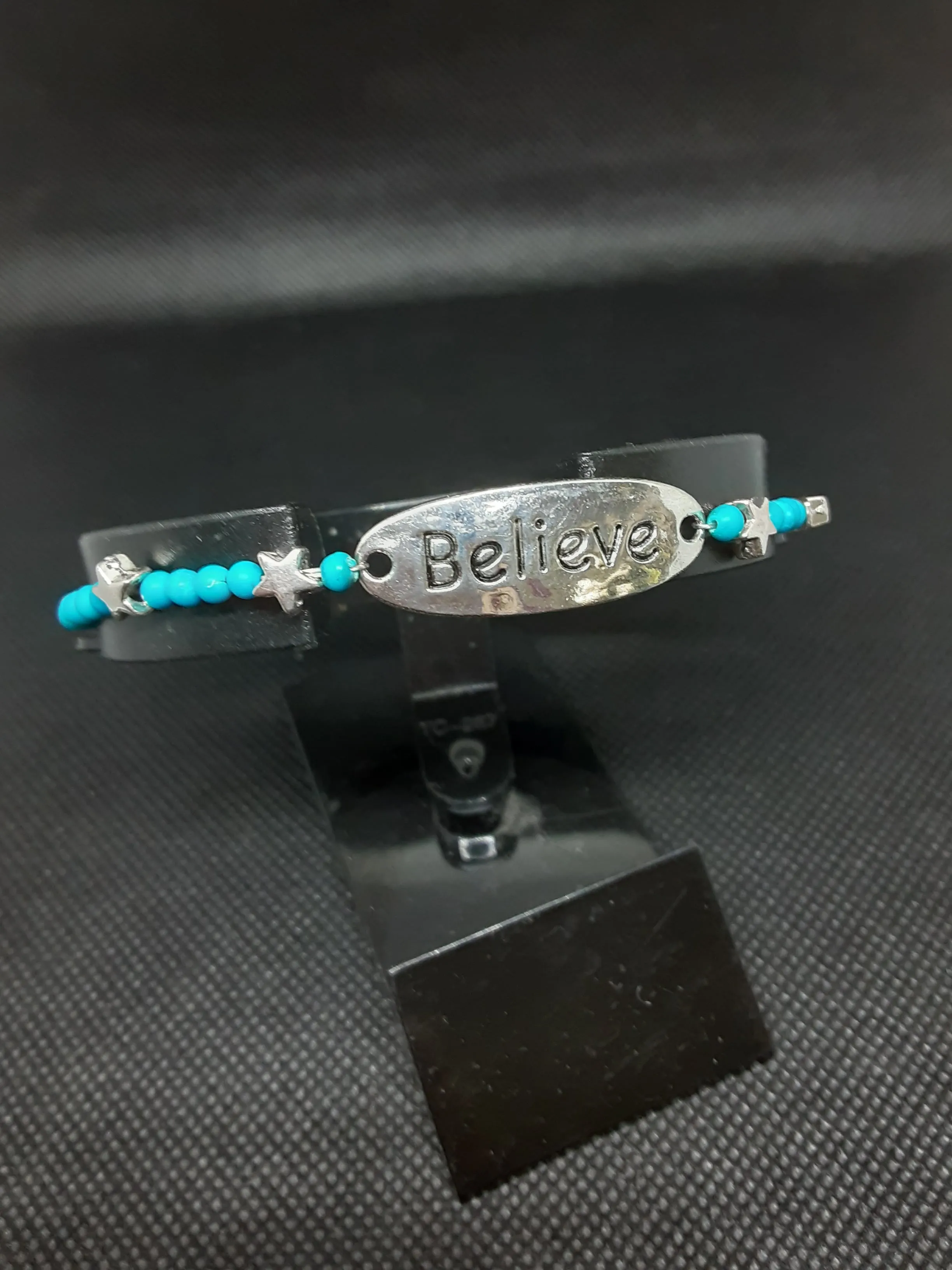 B #92 BELIEVE!  It's Simple and Unique with Irresistible Turquoise Beads.