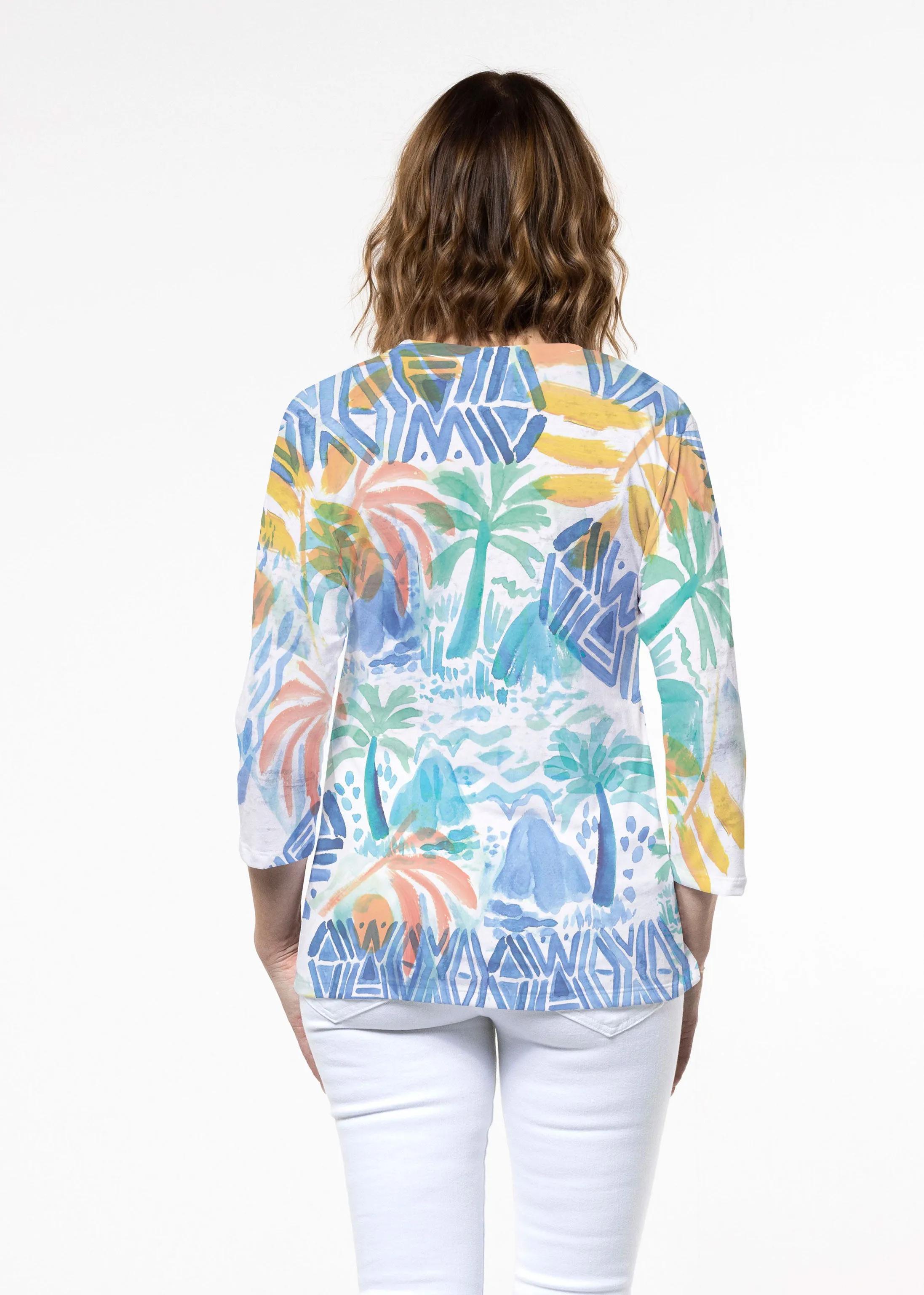 Bahama Mama (17256) ~ Signature 3/4 Sleeve Crew Neck Top