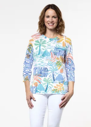 Bahama Mama (17256) ~ Signature 3/4 Sleeve Crew Neck Top