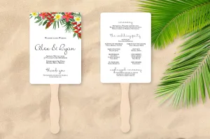 Beach Wedding Program Fans - Tropical