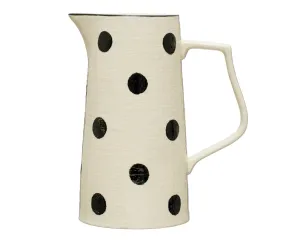 Black & cream polka dot hand-painted pitcher