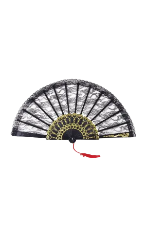 Black Lace Fan Accessory