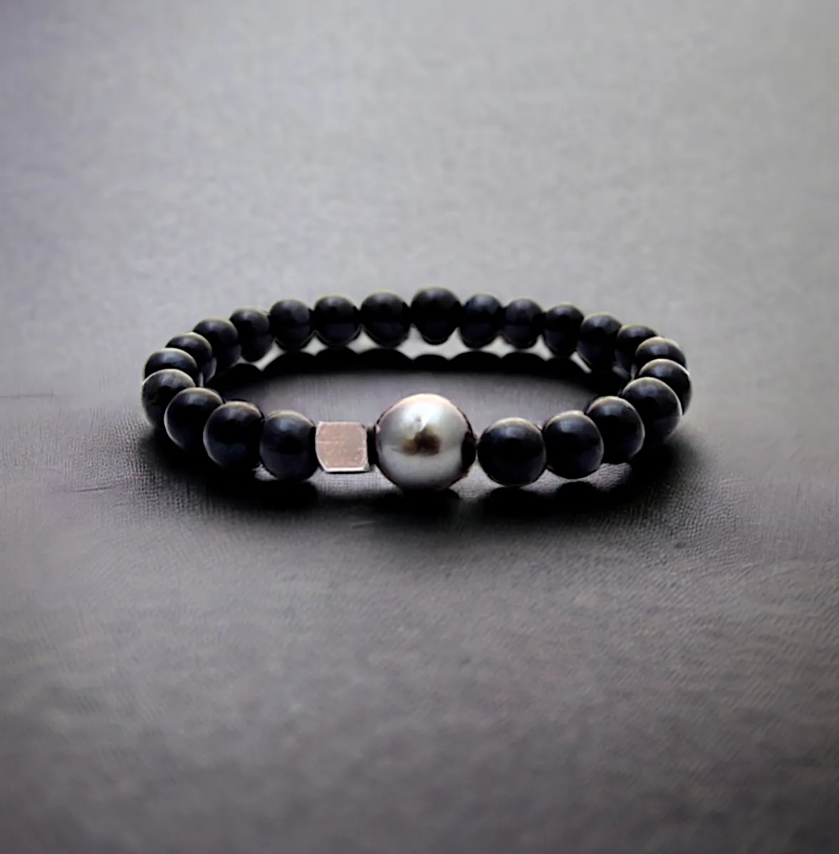 Black Pearl & Tiger's Eye Bracelet