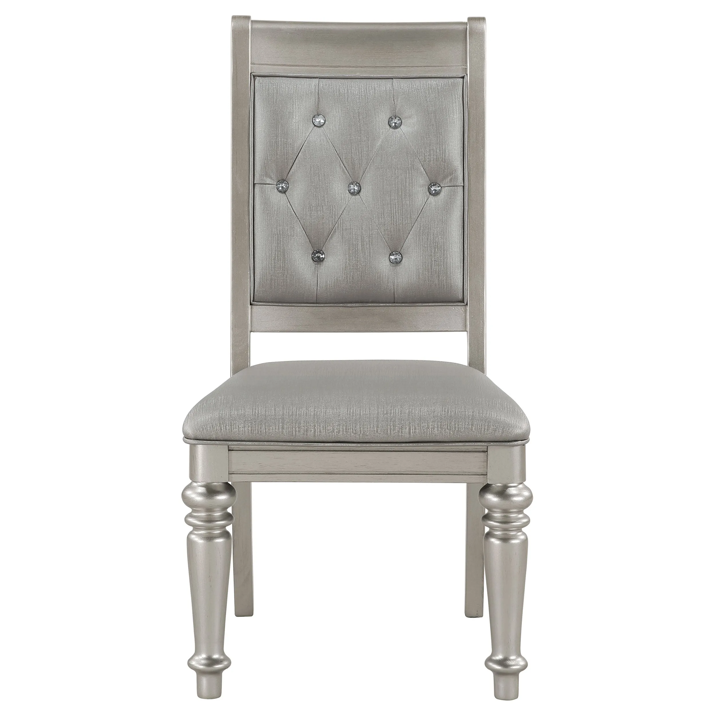 Bling Game 7-piece Rectangular Dining Set Metallic Platinum