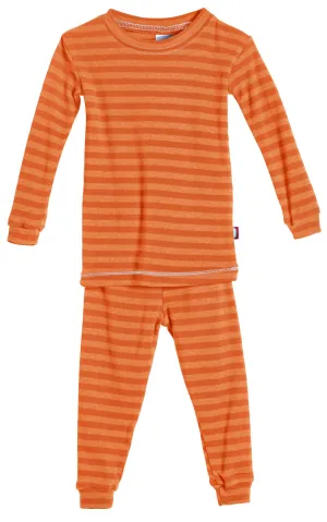 Boys and Girls Striped Pajama Set | Orange
